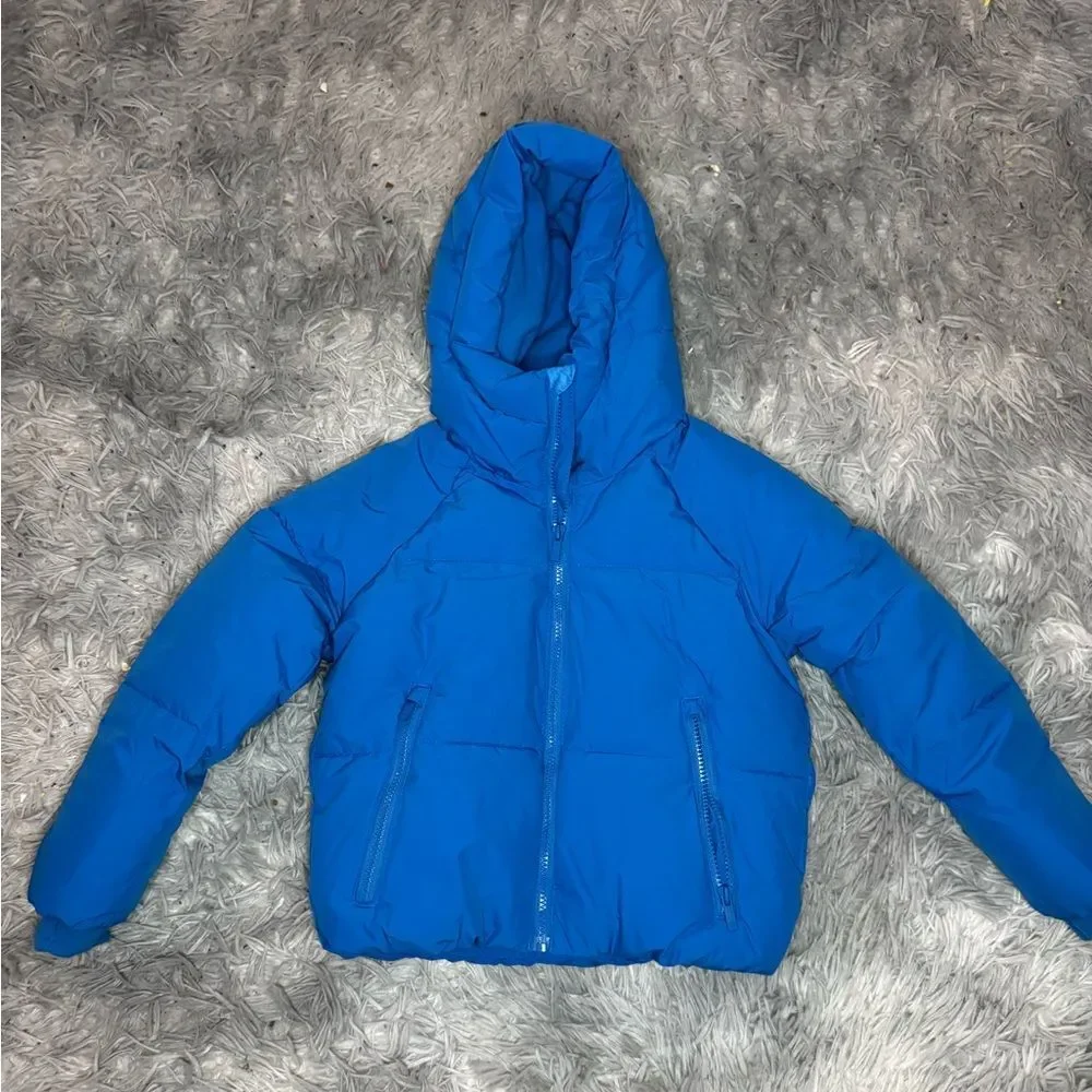 All In Motion Boys Puffer Hooded Jacket - Blue Size Extra Small (4/5) NWT